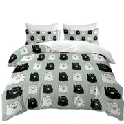 Black and White Lucky Cats Quilt Cover