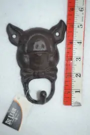 AdorableCast Iron Pig Wall Hook Rustic Hat Hanger Farmhouse Country Farmer