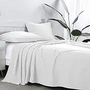 Generic AR Ware Super King Size Flat Sheet 100% Egyptian Cotton 300 TC- Breathable and Fade Resistant - Non Iron Hotel Quality Flat Bed Sheets (275 x 310cm, White)