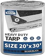 TARPAL 20x30 Feet Tarps Silver 10.5Mil Multipurpose Protective Cover Heavy Duty Tarp Waterproof,Snow or UV Protection,Durable Reinforced Edges
