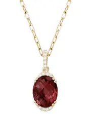 14K 4.01 ct. tw. Diamond & Garnet Necklace