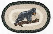 Set of 2 Braided Jute Oval Placemat/Trivet/Swatch. BEAR CUB. Earth Rugs.10"x15"
