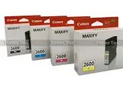 Genuine CANON PGI-2600 BK/C/M/Y Ink Set MAXIFY MB5160/MB5360/MB5460/MB5060 Unbox