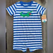 Carter's Alligator Striped One Piece Romper Shorts Size 24mo