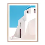 Blue & White Framed Printed Wall Art - Timber