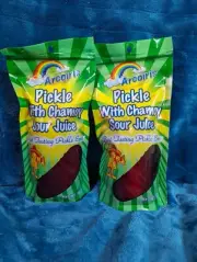 2 Dill Pickles with Chamoy Juice Two individually packaged Chamoy Juice Pickles