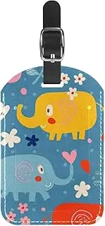 [WOSHJIUK] Luggage Tags,2 Pack Labels Suitcase Tags,Animal Elephants Cartoon,Luggage Tags Privacy Protection Travel Bag Tag