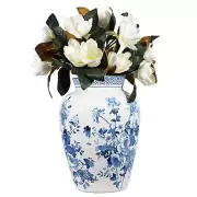 Member's Mark Decorative Ceramic White Vase with Removable Magnolias