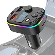 Car Transmitter | 5.0 Car Receiver Transmitter, LED Display Car MP3 Player | USB C Car Charger, Multifunctional Car Radio Music Adapter Supports Handsfree Call