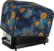 Coffee Blue Print 2 Slice Toaster Cover Fingerprint Bread Maker Protectors,Kitchen Small Appliance Dust Cover