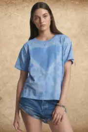 NEW OneTeaspoon ONE TEASPOON Womens Love Sweat Split Hem Tee - Blue