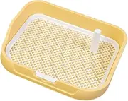 Fzaqwen Portable Dog Potty Training System with Grid, Removable Post for Pet Litter, Yellow