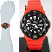 Casio MRW-200HC-4B Red Analog Sport 100M WR Watch Day and Date Neo Display New