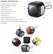 Party One Wireless 80W Bluetooth Speaker with Two Microphones, Black