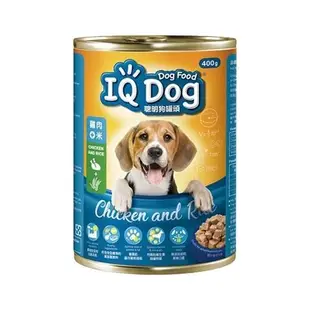 IQ DOG狗罐頭系列(牛肉+米/雞肉+米)(400G/罐)【愛買】