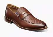 Florsheim Men's Rucci Weave Cognac Moc Toe Penny Loafers - 13408-221 Stock