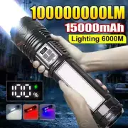 1000000LM Flashlight Rechargeable Type-c Flashlight Long Range 6000M Torch Light