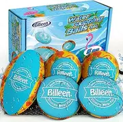 Billeeit 5Pcs Water Skipping Balls for Pool Play, Rainbow Color Splash Water Bouncing Balls with Portable Mesh Bag, Fun Beach Toys & Games for Kids 3+ 4-8-12 and Adults (Tropical Yellow)