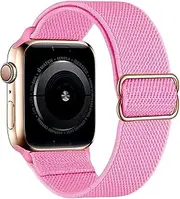 Adjustable Stretchy Bands Compatible with Apple Watch Band 38mm 40mm 42mm 44mm 41mm 45mm,Elastic Solo Loop Braided Nylon Sport Replacement Straps for iWatch Series 7/6/5/4/3/SE