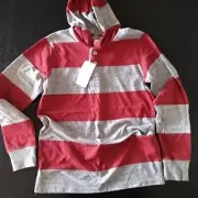 Pumpkin Patch - Boys Striped Hooded Tee - Size11 - NEW