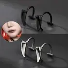 Vampire Fang Shape Fake Lip Ring Fake Labret Piercing Lip Stud Body Jewelry