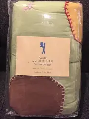 Pottery Barn Kids Paige Patchwork Dot Quilted Quilt and Shams set STD Green F/Q