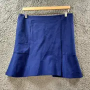 New Target Mini A-line Skirt Size 12 Blue Stretch Knit Elastic Waist