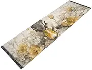 PDZRMY Washable Runner Rug Duck Flowers 2’ x 6’ Non-Slip Kitchen Runner Rug for Hallways Entryway Bedroom Living Room Carpet Runner- Soft Thin Mat for Family Pet