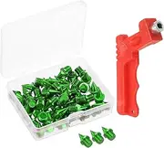 [uxcell] 1/4 Inch Track Shoe Spikes, 50 Pack Cross Country Spikes Running Shoes Replacement Spikes Nails with Spike Wrench for Plastic Track Short Running Jumping Sprint Sport, Green