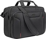 EMPSIGN Laptop Case Briefcase, 17.3 Inch Laptop Bag Expandable Messenger Bag for Men & Women Water Repellent, RFID Blocking Shoulder Bag Canvas Bag-Black