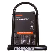 Mongoose STEEL U-Lock 4 Bikes -2 Key-12mm-Mounting Bracket Included-NEW