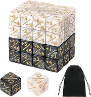 MumdoYAL 48 Pieces Cube Counter (Black + White) with Storage Bags, Token Dice Loyalty D6 Dice Compatible with MTG, CCG, Card Game Accessories
