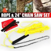 High Reach Limb Rope Chain Saw 24 Inch Branch Tree Cutter Trimmer Garden W/ Bag