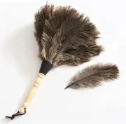 Ostrich Feather Duster, Household Dust Removal Tool with Wooden Handle, Quality
