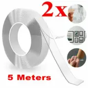2pcs 5m Nano Tape Double Sided Tape Removable Gel Traceless Tape AU
