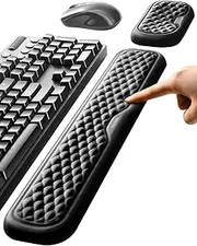 Wrist Rest for Keyboard and Mouse, Computer Ergonomic Wrist Support Pad, Soft Memory Foam Arm Cushion for Desk, Palm Hand Office Laptop Typing