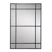 [Florabelle Living] Alastair Rectangular 12 Pane Mirror Black