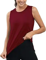 [KevaMolly] Workout Tank Tops for Women UPF50+ Breathable Athletic Running Shirts Sleeveless Tank Yoga Tops with Slit