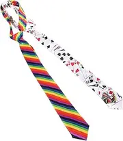 [Healeved] Men's Neck Tie Set 2pcs Retro Printing Ties Party Holiday Costumes