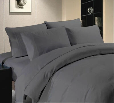 Zipp Closer Duvet Sets 1000 TC 100% Egyptian Cotton Grey Solid AU-SG,DB,QUEE,SK