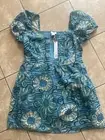 NWT House Of Harlow L Linen Blend Printed Mini Dress Lined