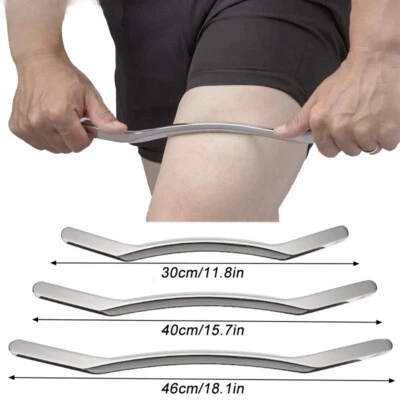 1Pcs Sport Stainless Steel Long Gua Sha Tool Long Bar Muscle Scraping Massage