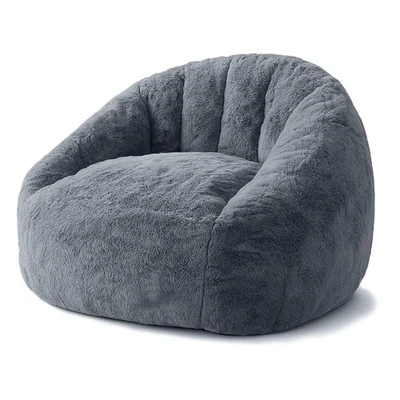 Bean Bag Chair, Shell-Shaped Bean Bag Couch for 47” x 43” x 33” Darkgery