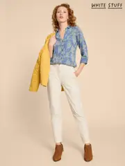 White Stuff Sky Blue 100% Cotton Annie Jersey Shirt (K99994) | $104