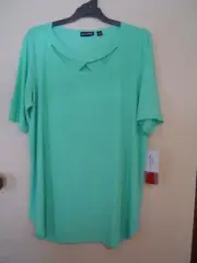 Quality Sue BNWT!! SMART STRETCHY NINA LEONARD sh/sl TOP Plus size 2X/20
