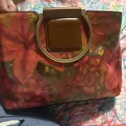 Patricia Nash Empoli Satchel Multicolored Rose Tooled Floral Leather Bag NWT$249