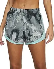 [Nike] Women's Tempo Pace Running Shorts 2.0 (as1, Alpha, l, Regular, Regular, Black/Ocean Bliss)