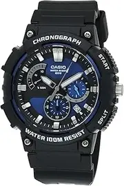[Casio] MCW200H-2A Analog Black Strap Unisex Adult Watch, Blue Dial, 55.8 × 53.5 × 14.1 mm