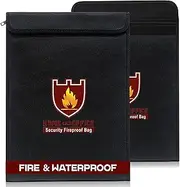 [Generic] Ultimate Waterproof & Fireproof Document Bag - Secure Storage for A4 & A5 Documents, Passports, Money, Title Deeds - Portable Organiser, Jewelry & Vital Records - Peace of Mind Guaranteed (1 Pack)