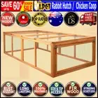 Rabbit Hutch Chicken Coop Wooden Cage Wire Mesh Large Hen Chook Run House i.Pet